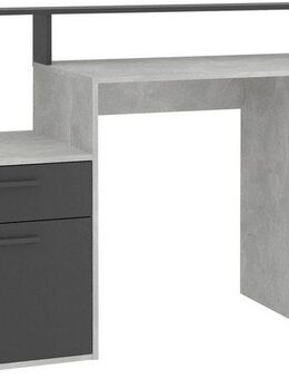 FMD Regal-Schreibtisch Bolton, Schreibtisch mit Stauraum und Ablage, offene Fächer, 138,5 cm breit