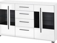 INOSIGN Sideboard Cantara, moderner Schrank, Kommode in Eiche Evoke oder weiß, schwarze Stangengriffe, ausreichend Stauraum, vielseitig einsetzbar