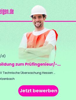 Ausbildung zum Prüfingenieur/-in (m/w/d)* bzw. Sachverständigen (m/w/d)* für den Tätigkeitsbereich Fahrzeugprüfung und Fahrerlaubnisprüfung - Dietzenbach