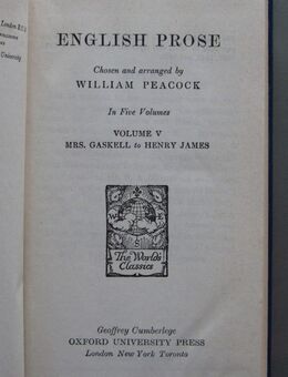 English Prose. Vol. V: Mrs. Gaskell to Henry James (1949) - Münster
