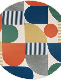 FLAIR RUGS Teppich Geo Fusion, rund, Höhe: 2 mm, Outdoor geeignet
