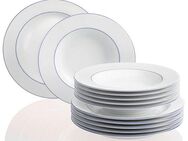 Retsch Arzberg Tafelservice Teller Set, Geschirr-Set Heike Blaurand (12-tlg), 6 Personen, Porzellan, Made in Germany, 12 Teile, für 6 Personen