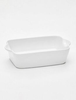 van Well Auflaufform Backform eckig, 20 x 13,5 x 5,5 cm, Porzellan, (1-St), weiß glänzend, spülmaschinen- und mikrowellengeeignet