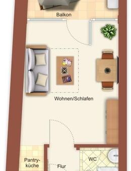 Vermiete ab sofort möbliertes Apartment mit Balkon - Köln