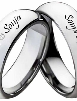 Schlichte, abgerundete Wolframringe W128 - Aholming