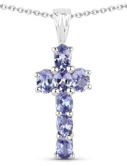 Vira Jewels Kette mit Anhänger 925-Sterling Silber rhodiniert Glänzend Tansanit violett