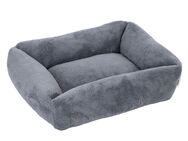 TIAKI Hundebett Lazy Bear - Größe M: L 70 x B 55 x H 20 cm, dunkelgrau