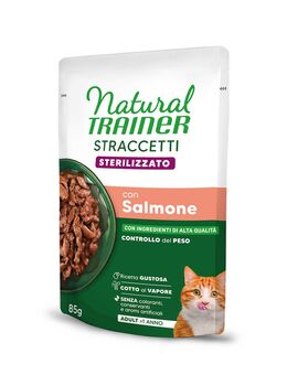 Natural Trainer zum Sonderpreis! - 48 x 85 g Straccetti Adult Sterilised Streifen in Soße Lachs