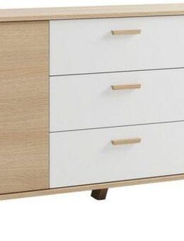 byLIVING Sideboard Bastian (1 St), mit massiven Holzfüßen und Griffen, natürlicher Eichenlook, 180cm