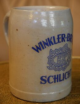 Alter Bierkrug Keramik , 0,5 Liter , Winkler - Bräu - Schlicht , Höhe 12cm - Görlitz