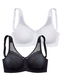 petite fleur Entlastungs-BH (Packung, 2 Stück) ohne Bügel mit leicht wattierten Trägern, Basic Dessous