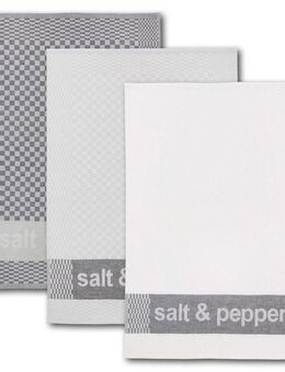 Dyckhoff Geschirrtuch Salt & Pepper, Maße je Tuch ca. 50x70 cm, (Set, 3-tlg), mit drei verschiedenen Motiven