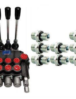 Hydraulikverteiler Monoblock Hebelsteuerung 40l 3Fach mit Anschlusssatz SET 1 - Wuppertal