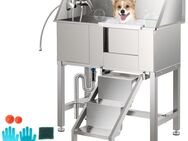 Tiersalon Hundesalon Haustier Pflege Badewanne Edelstahl Langlebig Hund Katze Mit Sprüher und Wasserhahn Professionell Set 76 - Wuppertal