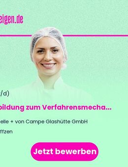 Ausbildung zum Verfahrensmechaniker Glastechnik (m/w/d) - Boffzen