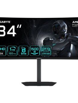 Gigabyte GS34WQCA Curved-Gaming-Monitor (86,4 cm/34 ", 3440 x 1440 px, WQHD, 1 ms Reaktionszeit, 120 Hz, VA LED, neig-,schwenk-, höhenverstellbar)