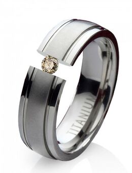 Damenring Titanring TLB3D mit echtem Diamant und gratis Gravur - Aholming