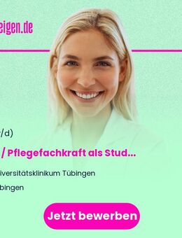 MFA / Pflegefachkraft als Study Nurse - Studienmanagement Radioonkologie (w/m/d) Teilzeit - Tübingen
