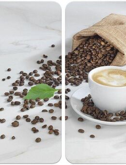 Maximex Herd-Abdeckplatte Universal Modell CAFÉ AROMATICA, Glas, Kunststoff, (Set, 2 tlg), für Induktions-, Glaskeramik-, Elektro- und Gasherde, höhenverstellbar