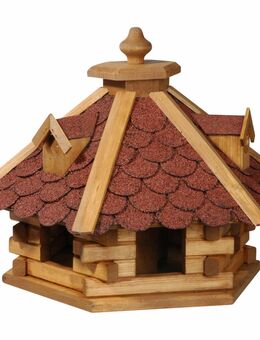 Dobar 6-eckiges Vogelhaus Rustikal rotem Bitumendach Kiefer DH140 - Birkenfeld (Baden-Württemberg)