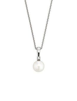 Orolino Kette mit Anhänger Gold 585 mit Brillant 0,025ct. und weißer Perle 6mm