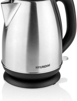 Hyundai Wasserkocher VK302, 1,7 l, 2200 W, Edelstahl, Doppelsicherheitssystem, transparenter Deckel