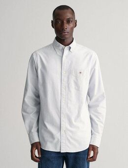 Gant Langarmhemd Regular Fit Oxford Hemd strukturiert langlebig dicker gestreift mit dezenter Logostickerei