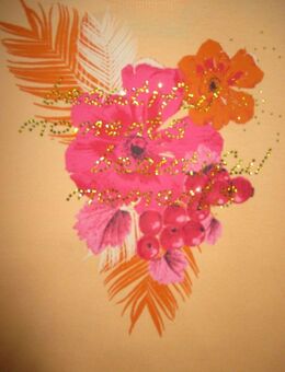 NEU mit ETIKETT * Edel * Blumen * Blüten * Flower- Power * Glitzer * Swarovski * Strass * Kristalle * T- Shirt "ROSES & ANGELS" Gr. 40- 42, 44/ M- L * apricot * lachs * pink * - Riedlingen