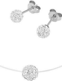 Firetti Ohrring und Ketten Set Multipack Schmuck Geschenk Silber 925 Ohrstecker Halskette Kugel (Set, 3-tlg), mit Kristallstein