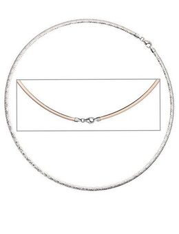 JOBO Halsreif Halskette, 925 Silber roségold vergoldet 45 cm