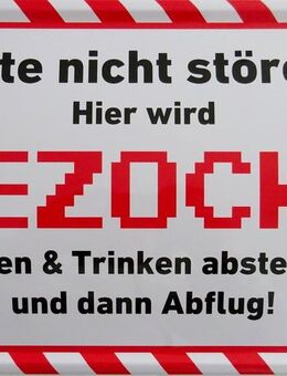 Lustiges Blechschild Hier wird gezockt 20x30 cm - Hamburg