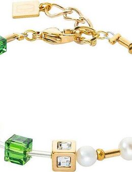 COEUR DE LION Armband Schmuck Edelstahl GeoCUBE® Fusion Precious Pearl Mix Würfelkette, 1122, Made in Germany - mit Schmucksteinen - mit Süßwasserzuchtperle