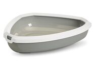 Savic Rincon Ecktoilette mit Rand - grau / weiß