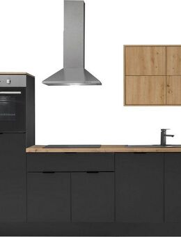KOCHSTATION Küchenzeile KS-Georgia, mit 38mm starker Arbeitsplatte, Breite 250 cm, wahlweise mit E-Geräten und Kühlschrank