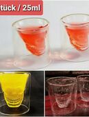 Kreatives Schnapsglas 3D Skelettkopf Totenkopf Form Gläser 25ml Likörglas 2 Stück  14,90 € in 78052