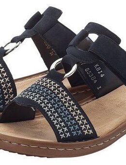 Rieker Pantolette, Keilabsatz, Sommerschuh, Schlappen mit schöner Stickerei