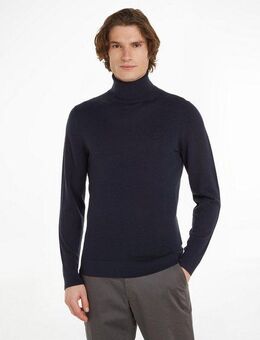 Calvin Klein Rollkragenpullover SUPERIOR WOOL TURTLE NECK mit Logostickerei