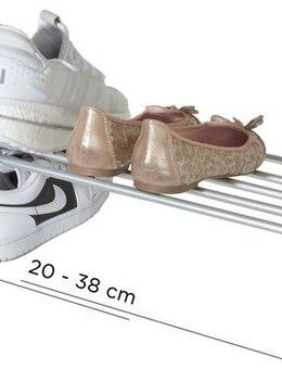 Ruco Schuhregal, Schuhstapler, breitenverstellbar, für bis zu 6 Paar Schuhe, Aluminium