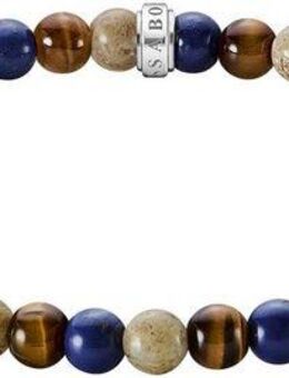 THOMAS SABO Armband Bead Armband, A2183-531-7-L21, mit Lapislazuli-Imitat, Tigerauge, Jaspis