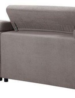 exxpo - sofa fashion Ecksofa Elianos, hoher Sitzkomfort, aufwendige Kreuzsteppung im Sitz, L-Form, Kopfteile & Sitztiefe verstellbar, mit Bettfunktion, Cord, cappuccino