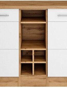 KOCHSTATION Kücheninsel KS-Wien, Breite 153 cm, MDF-Fronten, Flaschenregal