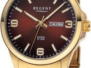 Regent Quarzuhr F1530 - 19864593, Armbanduhr, Herrenuhr, Datum, Saphirglas, Edelstahlarmband