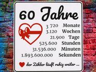 60 Jahre Schild mit Zeitzahlen zum Jubiläum Geburtstag Diamantenen Hochzeit Jahreszahl - Wegberg Zentrum