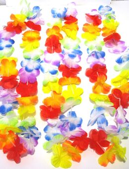 3 Stück - Hawaii Blüten Kette - Silikonband - Regenbogen - Neu - Biebesheim (Rhein)