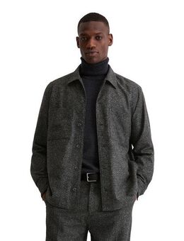 Marc O'Polo Hemdjacke Overshirt aus Woll-Mix, lockere Form, melierte Struktur