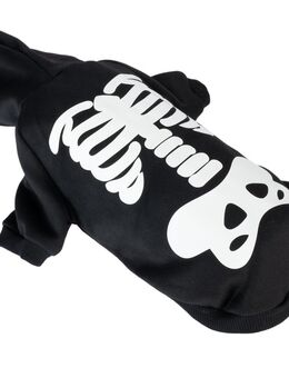 TIAKI Leuchtender Skelett-Hoodie für Hunde - Größe S: ca. 30 cm Rückenlänge