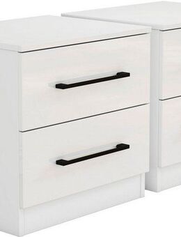 OTTO home Nachtkommode Sylt Bestseller, 2 Schubladen mit viel Stauraum – Ordnung & Eleganz. (Spar-Set, 2 St., modernes Hochglanz Nachtschrank Set (2 Stück) Stilvolles Design), Nachttisch Bestseller Beistelltisch Kommode