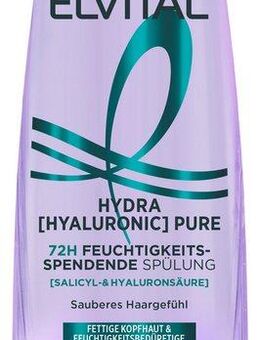 L'ORÉAL PARIS Haarspülung L'Oréal Paris Elvital Hydra [Hyaluronic] Pure Spülung, Packung, 6-tlg., Bis zu 72h Feuchtigkeit für Längen dank Salicyl- und Hyaluronsäure.