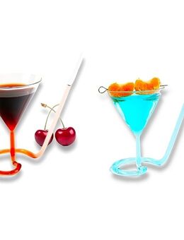 Kreatives Cocktailglas Party Bar Dekor 70ml Trinkglas Spiral Mit Strohhalm Glas 13,90 €* - Villingen-Schwenningen