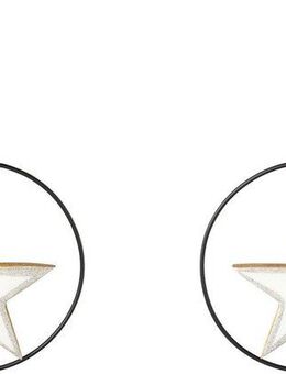 Creativ deco Dekostern Weihnachtsstern, Weihnachtsdeko, 2 St., mit Enamel-Lackierung und Metallring, Durchmesser Stern 15 cm